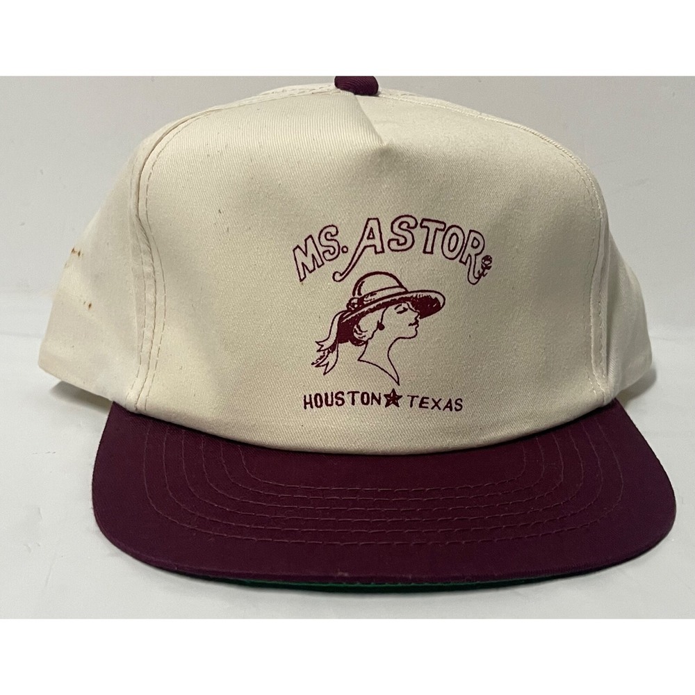MS ASTOR HOUSTON TEXAS CAP MAROON AND WHITE SNAP BACK